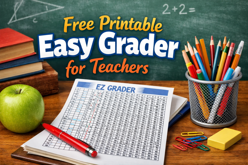 Free Printable Easy Grader for Teachers Simple Way to Save Time
