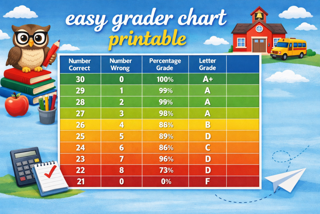 easy grader chart printable