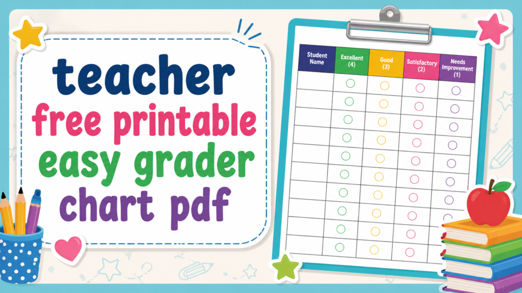 teacher free printable easy grader chart pdf